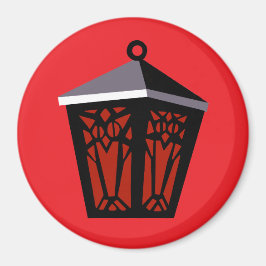 Rote Eulenlaterne Magnet