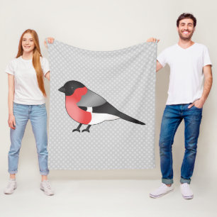 Rote Eurasische Gimpel-Cartoon-Vogel-Illustration Fleecedecke