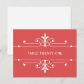 Rote Extravagante Ornamentale Tischnummer Postkart (Vorne/Hinten)