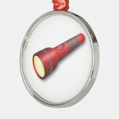 Rote Fackel-Taschenlampe Silbernes Ornament (Links)