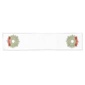 Rote Fahne des Weihnachtskiefern-Kranz-| Kurzer Tischläufer (Horizontal)