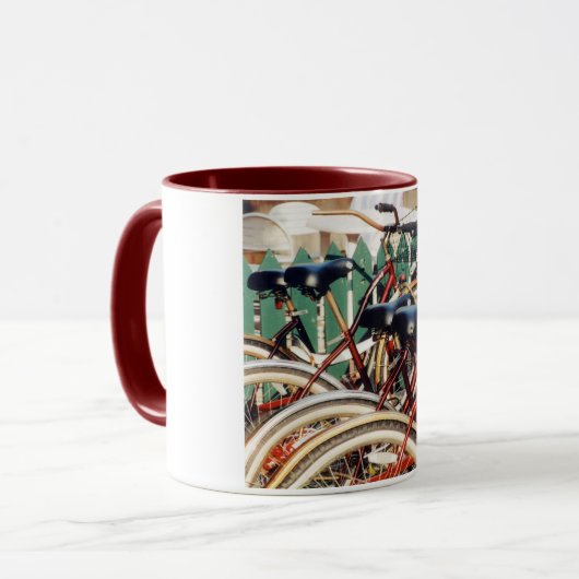 "Rote Fahrräder"-Tasse Tasse (Vorderseite Links)