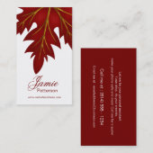 Rote Fall-Blatt-Entwurfs-Vertikale-Visitenkarten Visitenkarte (Vorne/Hinten)