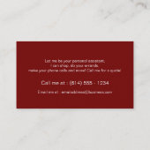 Rote Fall-Blatt-Entwurfs-Vertikale-Visitenkarten Visitenkarte (Rückseite)