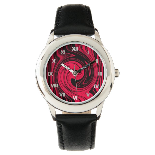 Rote Faltung Armbanduhr (Vorderseite)