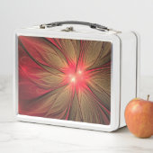 Rote fancy-fraktale Blume Metall Brotdose (Beispiel)