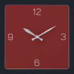 Rote Farbe 6F100F Blut mit der Option Name hinzufü Quadratische Wanduhr<br><div class="desc">Fügen Sie einen Namen, Initialen oder Text hinzu, oder behielt Sie die Farbe alleine. Farbkoordinaten mit anderen Elementen des Ladens basierend auf dem Namen und dem HEX-Code (sechsstellige Hex-Triole). Verwenden Sie diesen Code, um andere Elemente zu mischen, zu ergänzen und anzupassen, um diese zu ergänzen oder um anderen Auflistungen hinzuzufügen....</div>