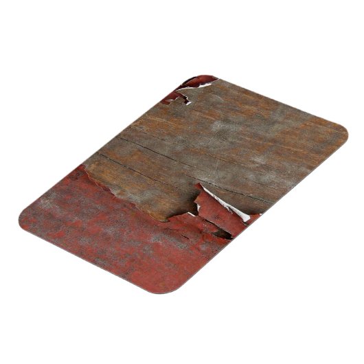Rote Farbe auf altes Stallholz abziehen Magnet (Linke Seite)