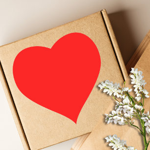 Rote Farbe   Classic   elegant   Trendy Herz-Aufkleber