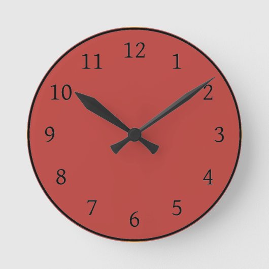 Rote Farbe der Tomate Runde Wanduhr (Vorderseite)