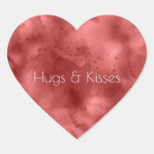 Rote Farbe Herz-Aufkleber (Vorderseite)