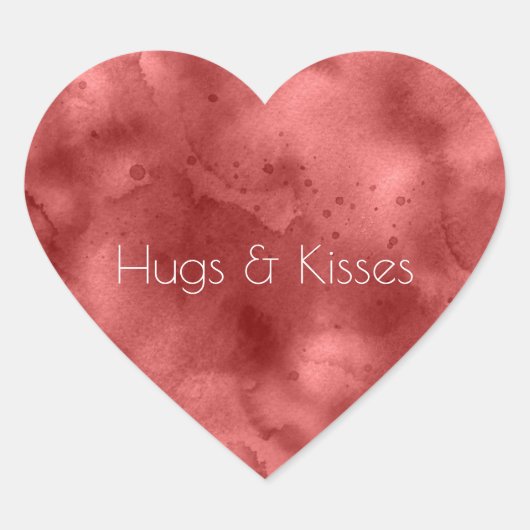 Rote Farbe Herz-Aufkleber (Vorderseite)