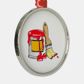 Rote Farbe kann und Bürste Ornament Aus Metall (Rechts)