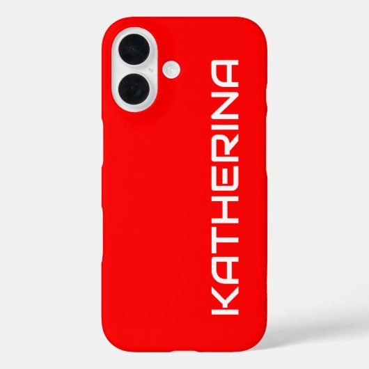Rote Farbe | Klassischer weißer Name Case-Mate iPhone Hülle (Rückseite)