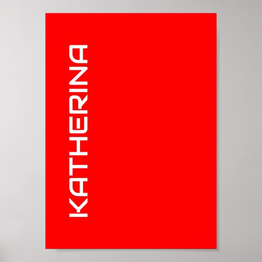 Rote Farbe | Klassischer weißer Name Poster (Vorne)