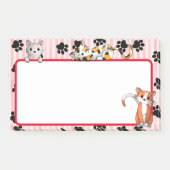 Rote Farbe mit Pfoten niedliche Kätzchen 10" x 6" Post-it Klebezettel (Vorderseite)