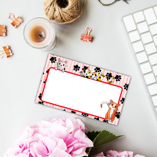 Rote Farbe mit Pfoten niedliche Kätzchen 10" x 6" Post-it Klebezettel