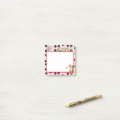 Rote Farbe mit Pfoten niedliche Kätzchen 3" x 3" Post-it Klebezettel (Auf Schreibtisch)