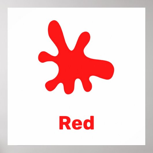 Rote Farbe mit Wortposter Poster (Vorne)