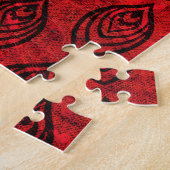 Rote Farbe Regen / Wassertropfen Formen Muster Puzzle (Seite)