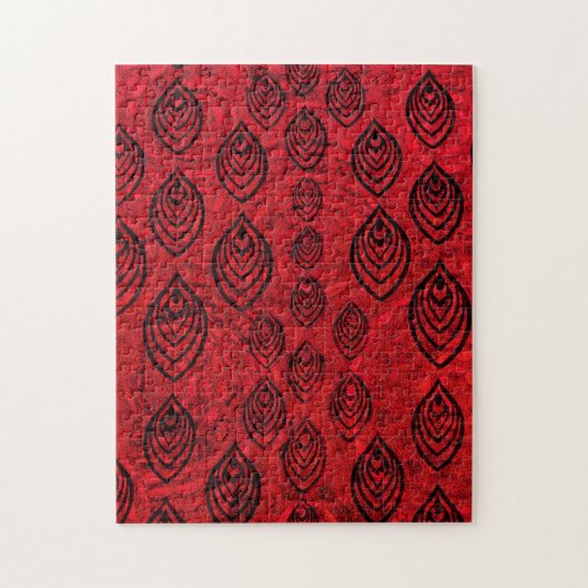 Rote Farbe Regen / Wassertropfen Formen Muster Puzzle (Vertikal)