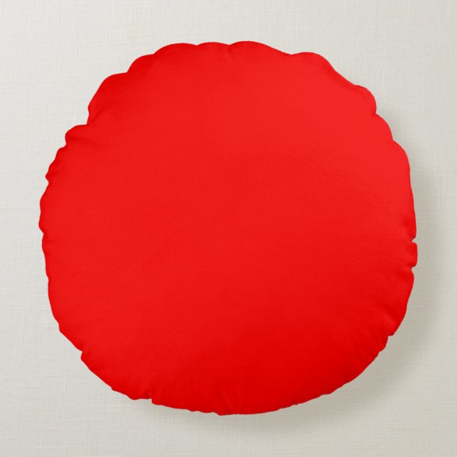 Rote Farbe Rundes Kissen (Vorderseite)
