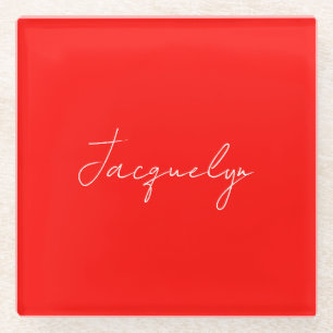 Rote Farbe Schlicht Elegant Moderner Minimalistisc Glasuntersetzer