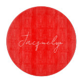 Rote Farbe Schlicht Elegant Moderner Minimalistisc Schneidebrett (Vorderseite)