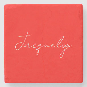 Rote Farbe Schlicht Elegant Moderner Minimalistisc Steinuntersetzer