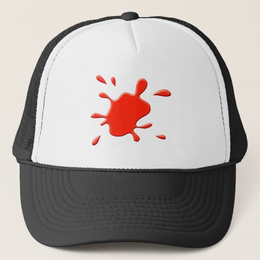 Rote Farbe Splodge Truckerkappe (Vorderseite)