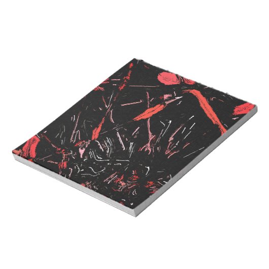 Rote Farbe spritzt abstrakte Flecken Grunge Design Notizblock (Rotiert)