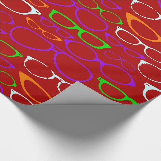 Rote Farben Augenglasrahmen Umhüllungspapier Geschenkpapier (Ecke)