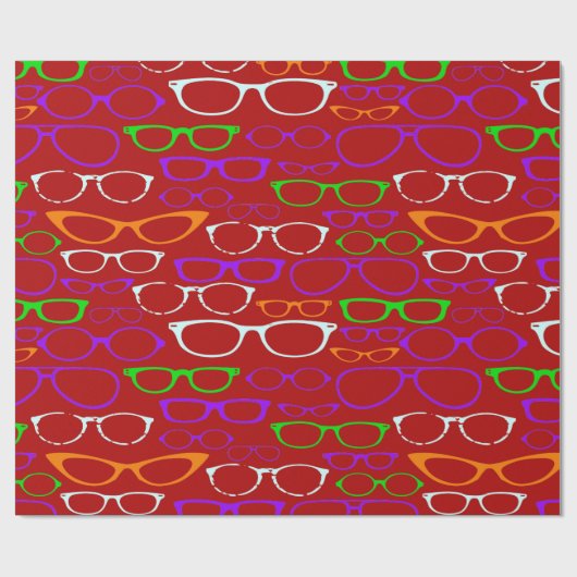 Rote Farben Augenglasrahmen Umhüllungspapier Geschenkpapier (Flach)
