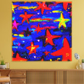 Rote farbige Sterne. Jetzt kaufen Leinwanddruck (Insitu (Wohnzimmer))