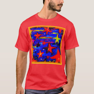 Rote farbige Sterne. Jetzt kaufen T-Shirt