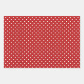 Rote Farbmuster Streifen Gingham Polka Dot Geschenkpapier Set (Vorderseite 3)