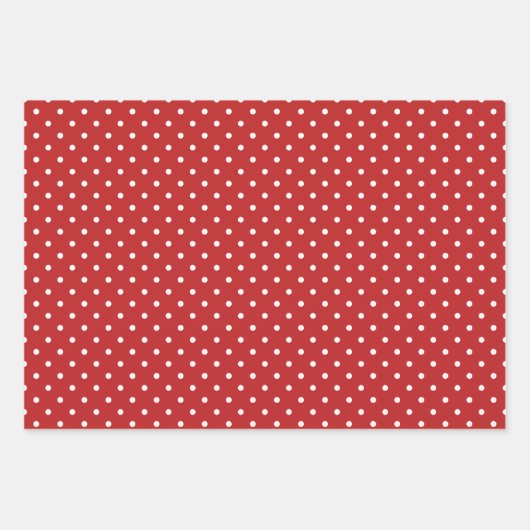 Rote Farbmuster Streifen Gingham Polka Dot Geschenkpapier Set (Vorderseite 3)