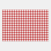 Rote Farbmuster Streifen Gingham Polka Dot Geschenkpapier Set (Vorderseite 2)