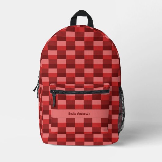 Rote Farbschattierungsblöcke Bedruckter Rucksack (Vorderseite)