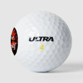Rote Farbspritzer-Herz Golfball (Logo)