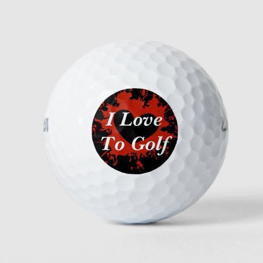 Rote Farbspritzer-Herz Golfball (Vorderseite)