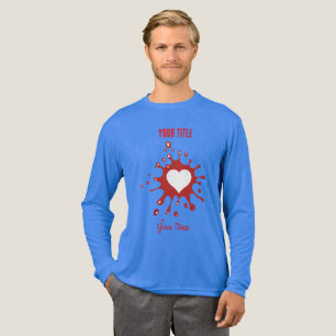 Rote Farbspritzer mit weißer Herzform Tri-Blend Shirt