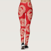 Rote Farbtöne, gerochene Streifen. Leggings (Rückseite)