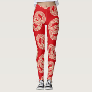 Rote Farbtöne, gerochene Streifen. Leggings