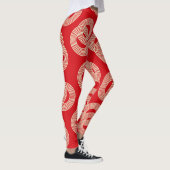 Rote Farbtöne, gerochene Streifen. Leggings (Rechts)