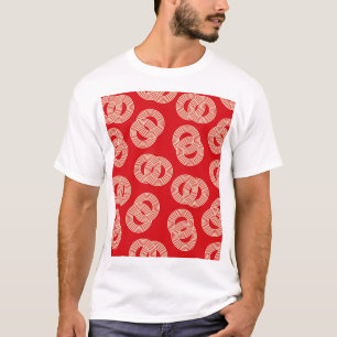 Rote Farbtöne, gerochene Streifen. T-Shirt