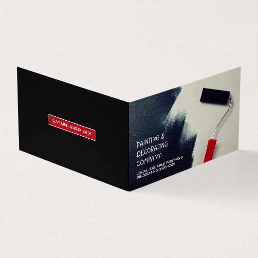 Rote Farbwalze, Maler und Dekorator-Foto Visitenkarten (Vorderseite)