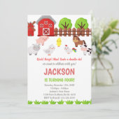 Rote Farm Einladungen zum Geburtstag (Stehend Vorderseite)