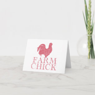 Rote Farm Küken mit Rooster BLANK Karte