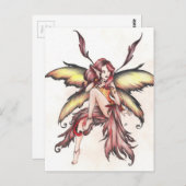 Rote Fee Postkarte (Vorne/Hinten)